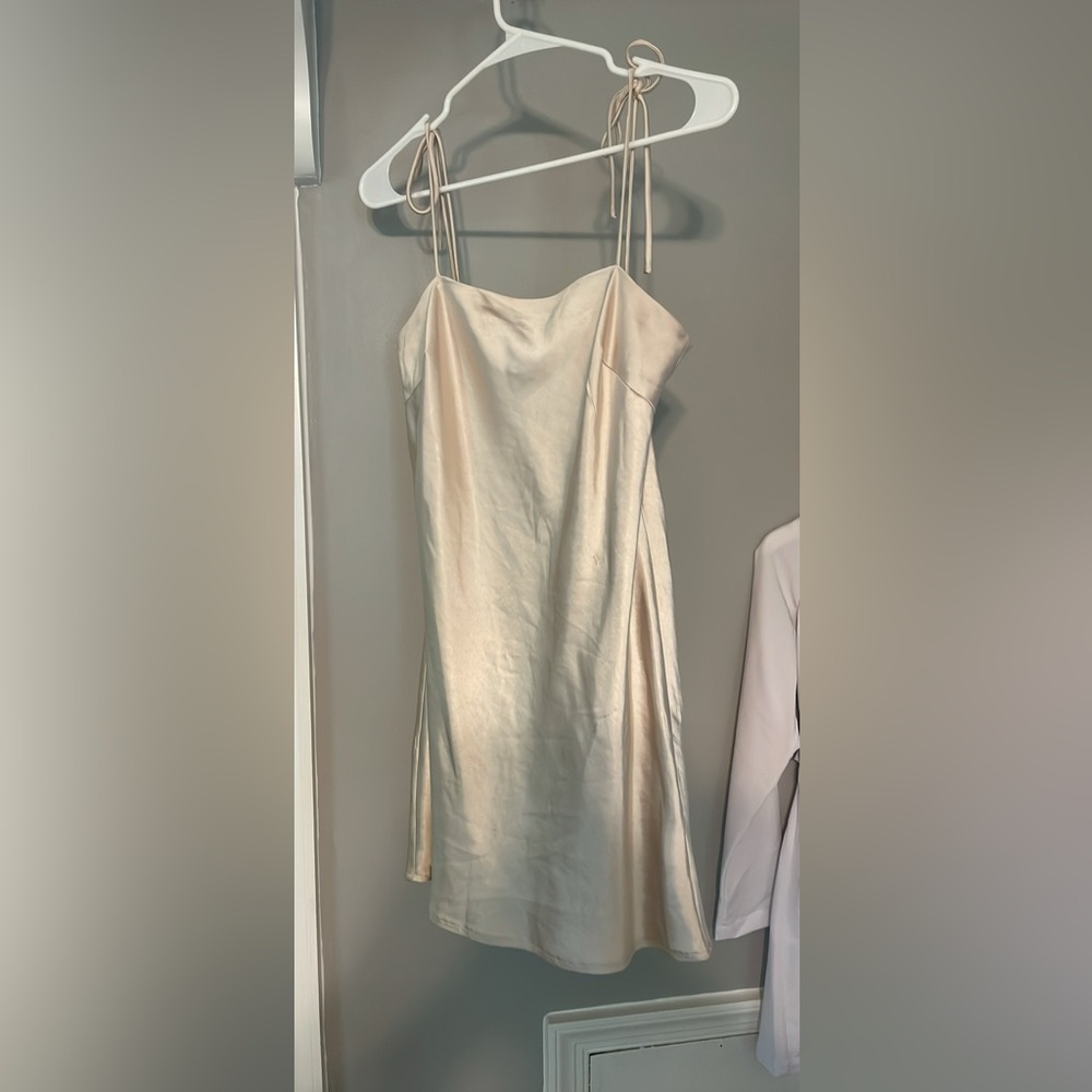 Champagne yellow mini slip dress